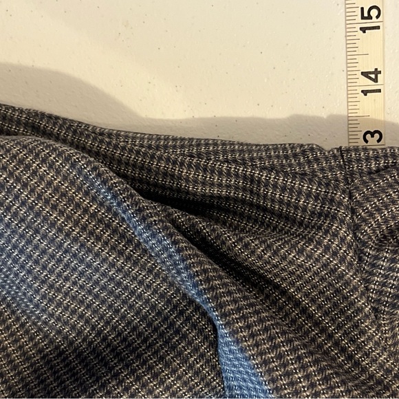 VTG Plaid Worsted Wool Navy Black Gray 28 Pleated High Rise Straight Leg Pants - Picture 12 of 15